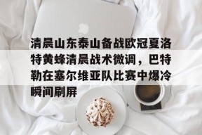 爱游戏体育官网-清晨山东泰山备战欧冠夏洛特黄蜂清晨战术微调，巴特勒在塞尔维亚队比赛中爆冷瞬间刷屏的简单介绍